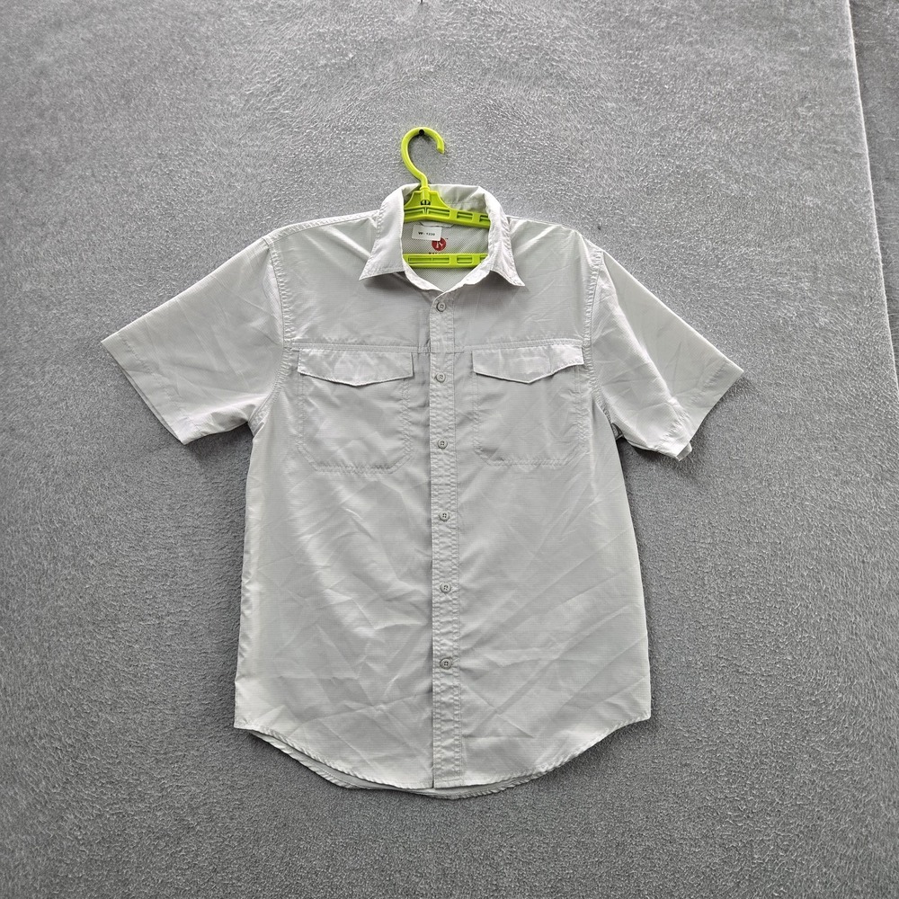 Killik Men Button Up Shirt S Gray Logo Activewear‎ Short Sleeve